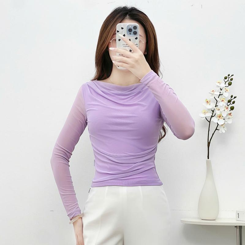Product Introduction of Áo Nữ CChat Women Top Dáng Ôm Chất Lưới Xếp Vai Vải Nhập Khẩu 23TDC2013OT 15
