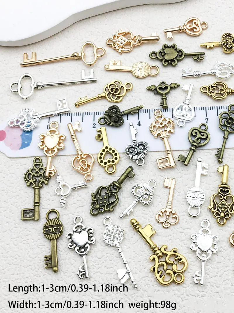 Product Introduction of Vintage Key Design Charms, Mixed Style Key Set Pendant, DIY Charms for Jewelry Making, Wedding Party Favors 1