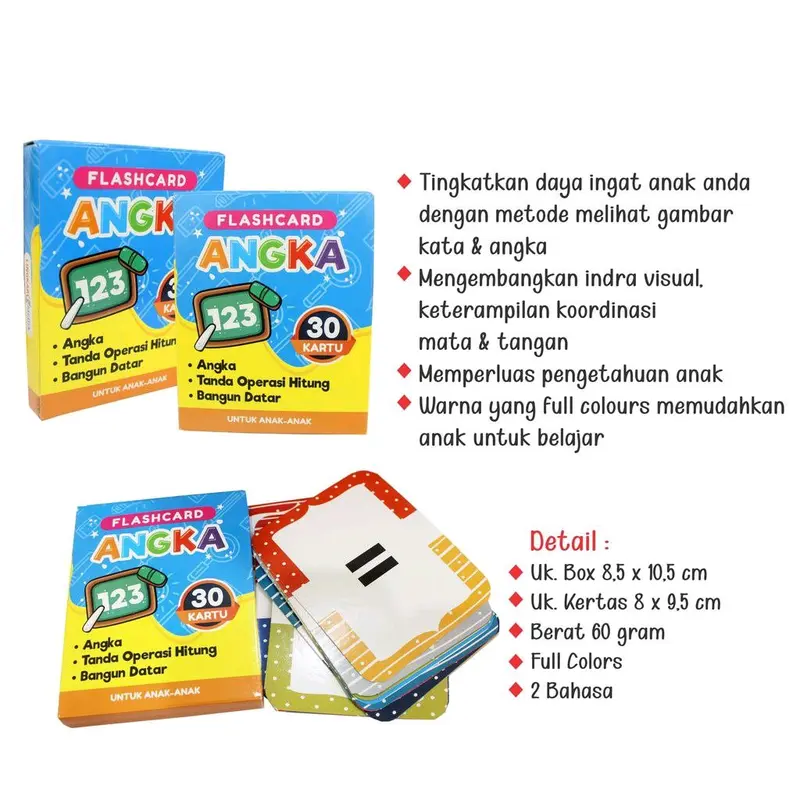 Flash Card Anak Isi 30 Kartu Mainan Kartu Huruf Angka Mainan Kartu Edukasi Anak 4