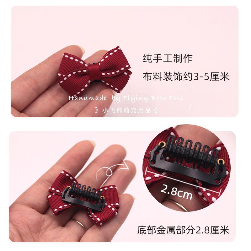 Product Introduction of Cat Headdress Small Hairclip Ornament Bow Cute Little Clip Dog/Cat Pet Hairpin BB Clip Decorations 4