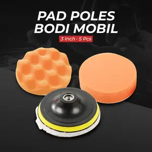 BOJECHER Pad Poles Bodi Mobil Wol Polishing Wheel 3 Inch 5 PCS - BJ69 - Multi-Color