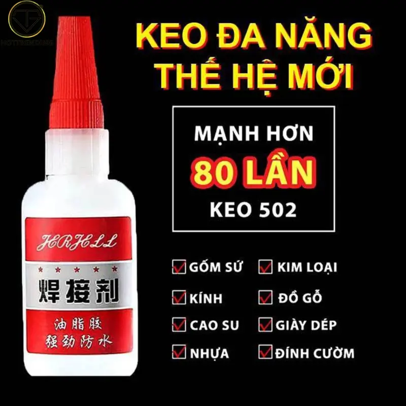 Keo Dán Siêu Dính Đa Năng Mọi Chất Liệu Cực Mạnh - Dán Gỗ Thuỷ Tinh Kim Loại Sắt Gốm Sứ Nhựa Vải Keo 502 0