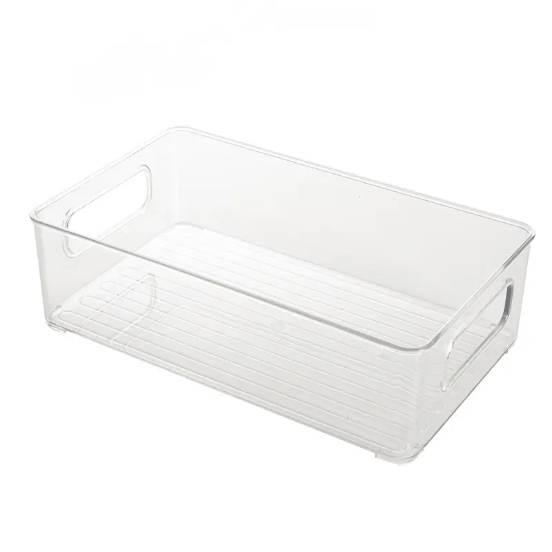 Transparent stackable desktop storage box, snack organizer, storage basket, book box, sundries, mask, skin care product storage frame