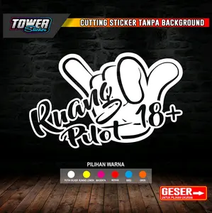 Sticker cutting RUANG PILOT 18+ stiker kaca truck mobil