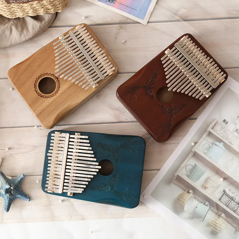 Đàn Piano Ngón Tay Cái Mbira Châu Phi, Nhạc Cụ Piano Màu Trơn Cho Trẻ Em, Nam Và Nữ, Đồ Chơi Âm Nhạc Giáo Dục Cho Trẻ Em, Có Hướng Dẫn 3