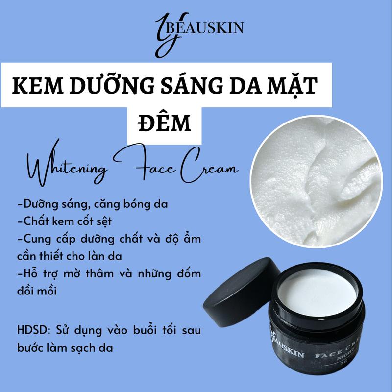 YBEAUSKIN Kem Dưỡng Sáng Da Mặt ĐÊM Mẫu Dùng Thử 7g chất kem cốt sệt không dùng cho da mụn Chăm Sóc Da Skincare