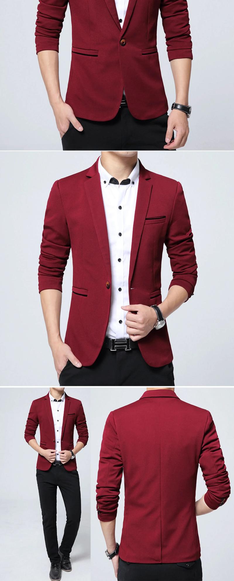 Product Introduction of Men blazer 2024 Autumn New Boutique Slim Fit Suit Jacket/male Business solid Casial Party Dress Suit Coat Fashion men clothing 9