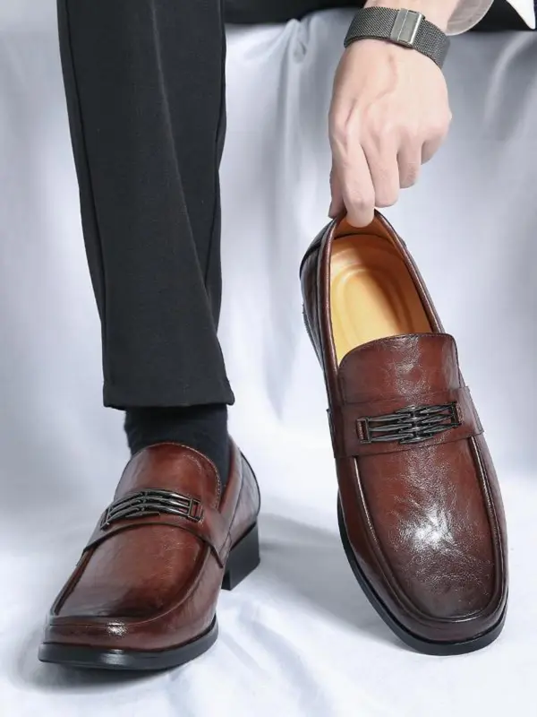 Men's Casual Solid Color Loafers, Fashionable Lightweight Breathable Comfortable Slip-on Shoes for Daily Wear, Male All-match Round Toe Shoes for Daily Wear 0