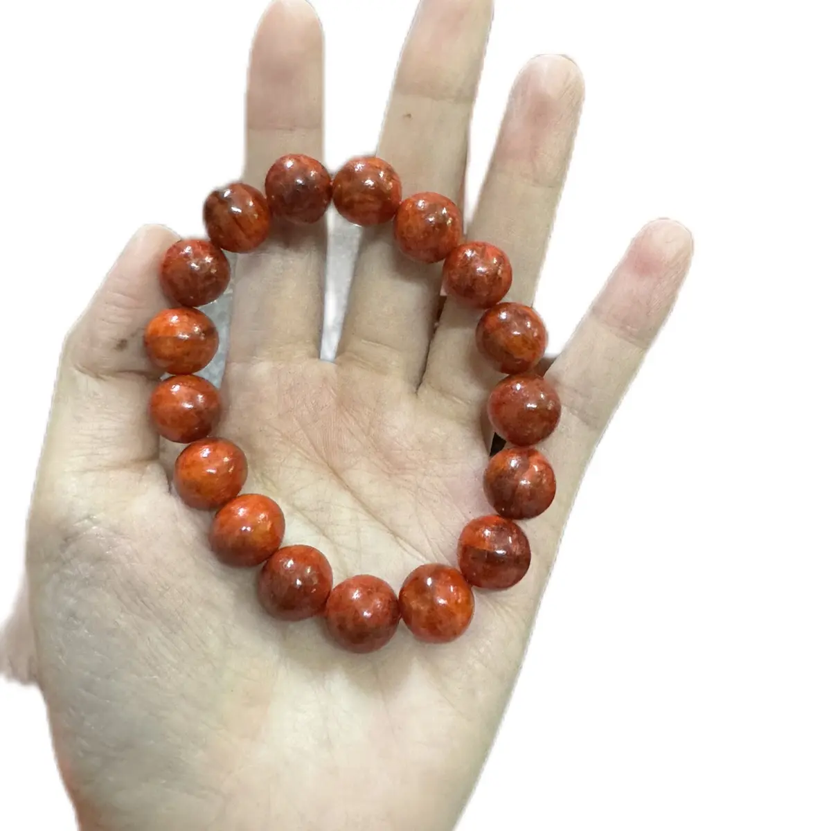 ￼Vòng Tay Gỗ Huyết Long Thấu Quang Mang Lại May Mắn - 12 ly- 16viên