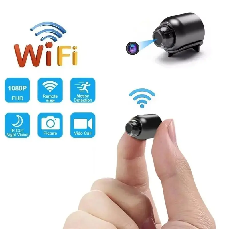 Camera CCTV, Kích thước nhỏ, Độ phân giải cao 1080p, Tầm nhìn ban đêm, Phát hiện chuyển động, Thích hợp cho trẻ em và trẻ em, Tương thích WiFi lắp trong nhà 0