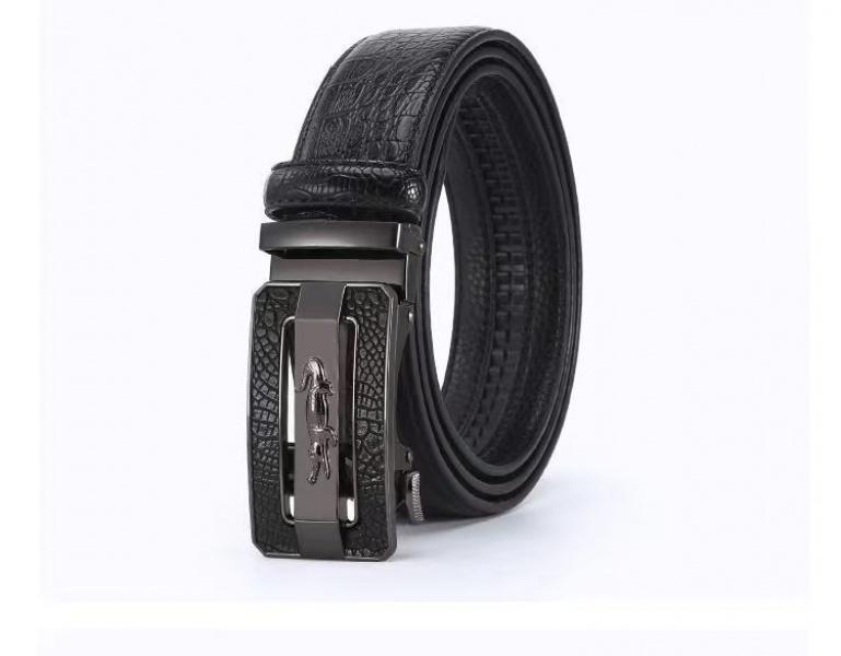 Product Introduction of Genuine Leather High-End Automatic New Men's Popular Leather Belt Authentic Cowhide Pant Belt Business Casual Fashion Belt Crocodile 14