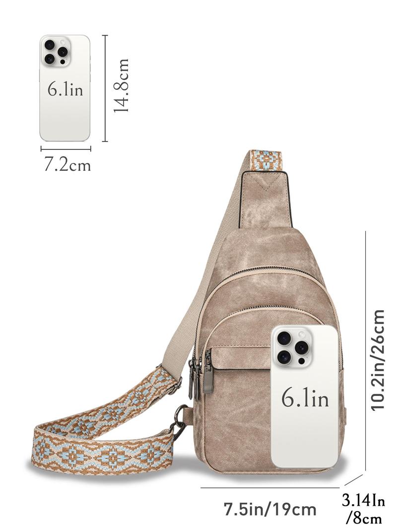 Product Introduction of Women's Bohemian Style Fanny Pack, Fashionable PU Leather Zipper Belt Bag for Daily Used, Casual Trendy Versatile High-quality Daily Pouch Bag 14
