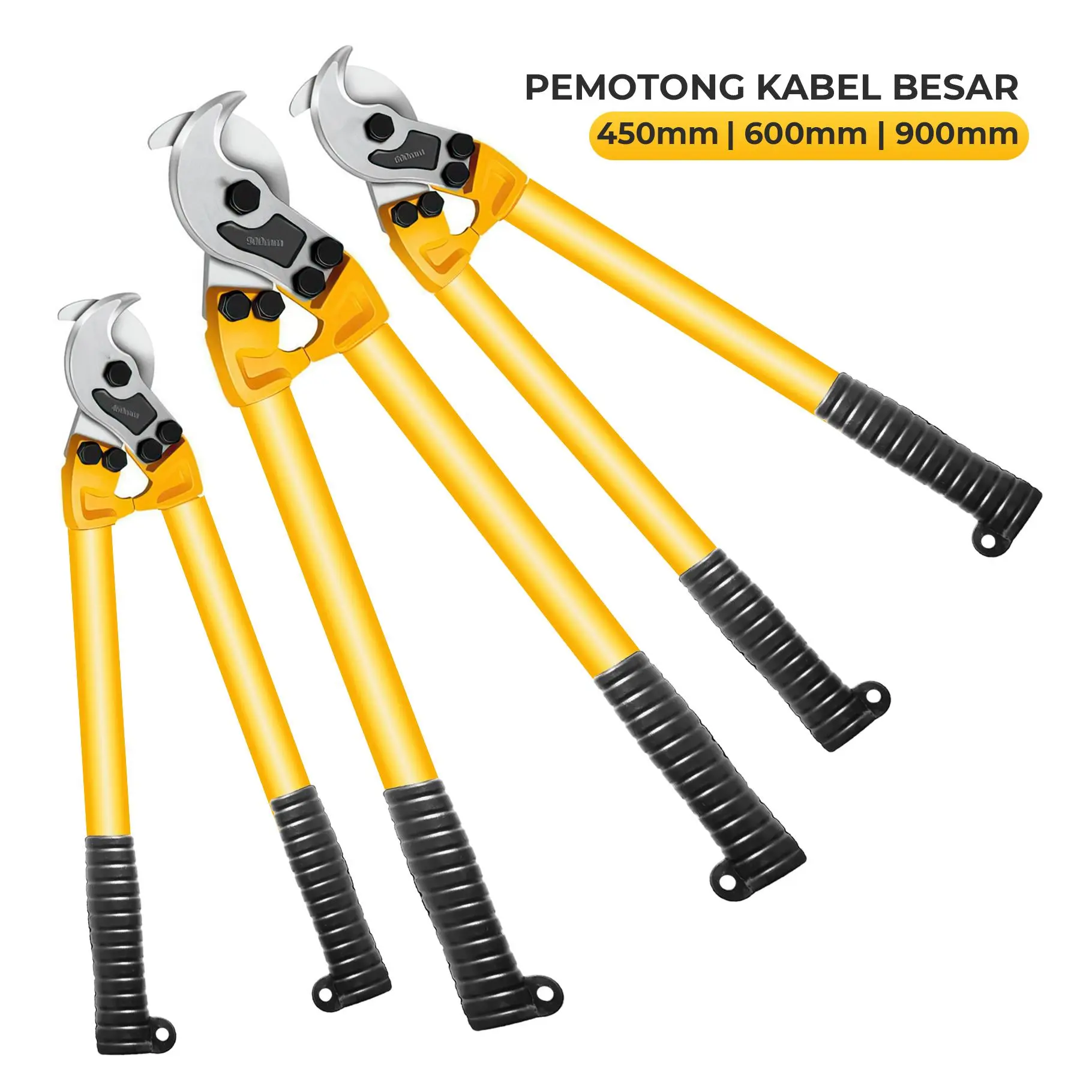 Gunting Kabel Besar 450-600MM Pisau Tahan Lama Ergonomis Pegangan Karet Anti Selip - 6746 untuk Pemotongan Kabel Berat & Logam