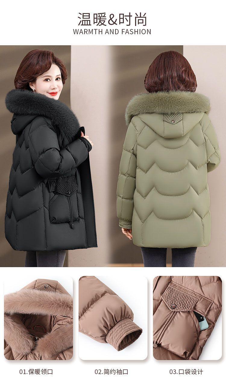 Product Introduction of Áo Khoác Mùa Đông, Dành Cho Phụ Nữ Trung Niên, Lót Lông Cừu, Dày Dặn, Áo Khoác Độn Bông, 40 Đến 50 Tuổi, Phong Cách Phương Tây, Áo Khoác Độn Bông Xuống Top Women Jacket 3