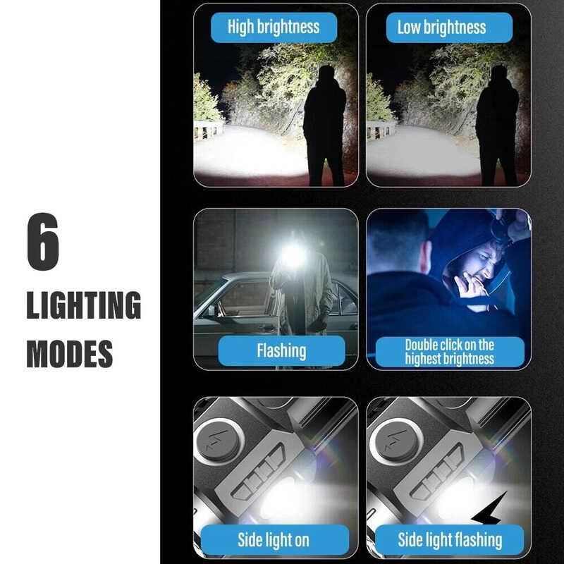 Product Introduction of Đèn pin LED Có Thể Sạc Lại KÍNH LÁ, MINI, Có Đèn Bên Và Đuôi Tán Lều, Có Nam Châm, Thích Hợp Để Khám Phá Và Cắm Trại 5