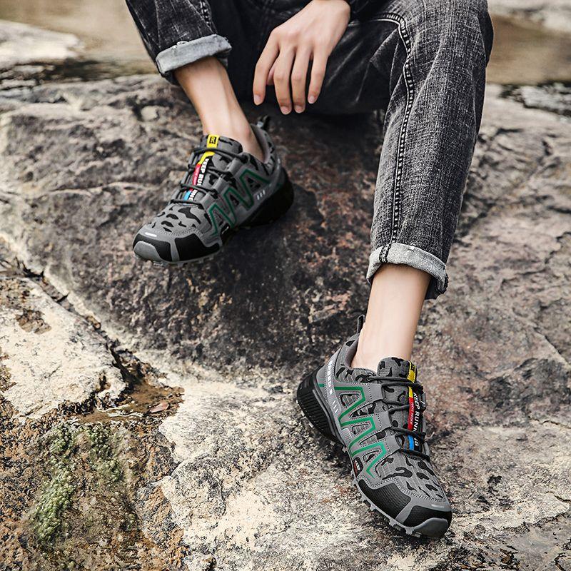 Product Introduction of 2023 Cross-Border Hiking Shoes Men's plus Size Lightweight Casual Mountain Running Shoes Riding plus Size Outdoor Hiking Shoes Non-Slip 25
