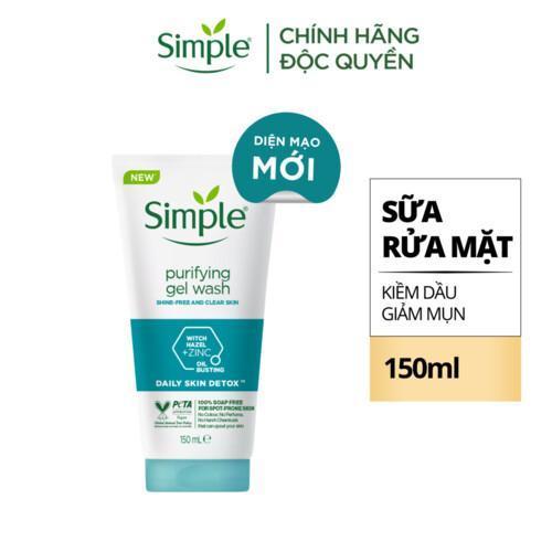 MUA 1 TẶNG VSL 70ML BỌC LEN-CHỈ TRONG LIVESTREAM Sữa Rửa Mặt SIMPLE Không Chứa Xà Phòng Giúp Kiềm Dầu Và Hỗ Trợ Ngừa Mụn - Cho Da Mụn Nhạy Cảm 150ml 4