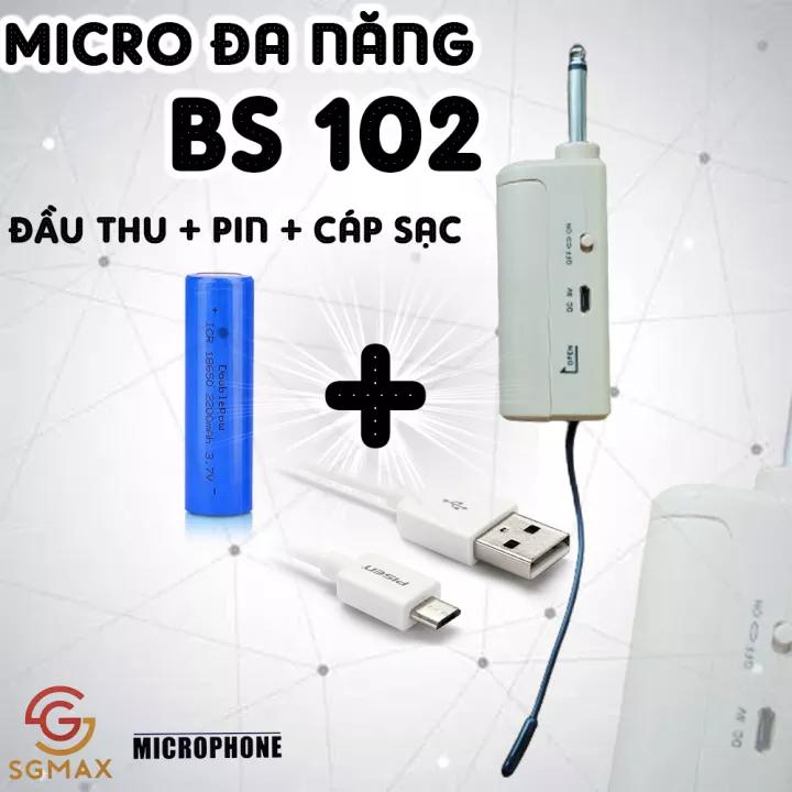 Bộ 2 Micro không dây đa năng, Micro không dây đa năng BS.102 Màn hình Led hiển thị thông số, Chống Hú Tốt, Hát Nhẹ, Sóng Mạnh, Âm Thanh Cực Hay- BH 12 Tháng Chính Hãng- Lỗi 1 đổi 1 Miễn Phí trong 7 ngày 4