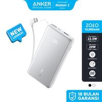 Gambar Anker Zolo Portable Power Bank 10,000mAh / 20,000mAh 3 ports with Built-in Type-C Cable Type-A port 22.5W Fast Charging PD PPS, Pass Through Charging, Compatible for iPhone, Samsung - A110D / A110E - 20K - Black 20k mAh dari Anker Official Medan Kota Medan 4 Tokopedia