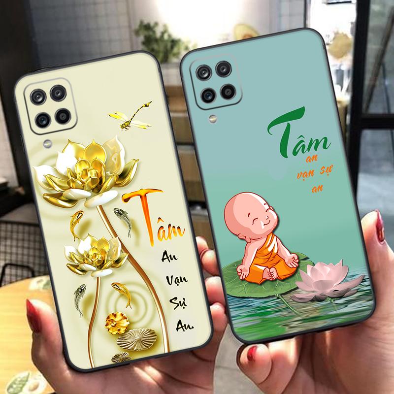 Ốp lưng Samsung A12 / M12 / A22 4G / A22 5G / M32 thư pháp tài lộc,mẹ cha bảo vệ camera viền vuông giá rẻ