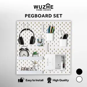 Wuzhe Pegboard Set Rak Dinding Multifungsi Plastik Besi