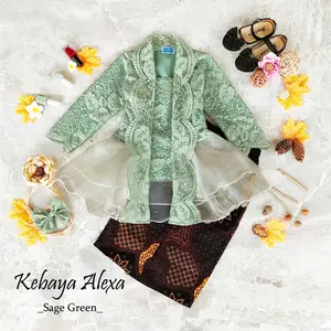 Kebaya Aleksa Anak Brokat mix Organdi Baju Tradisional Adat Jawa