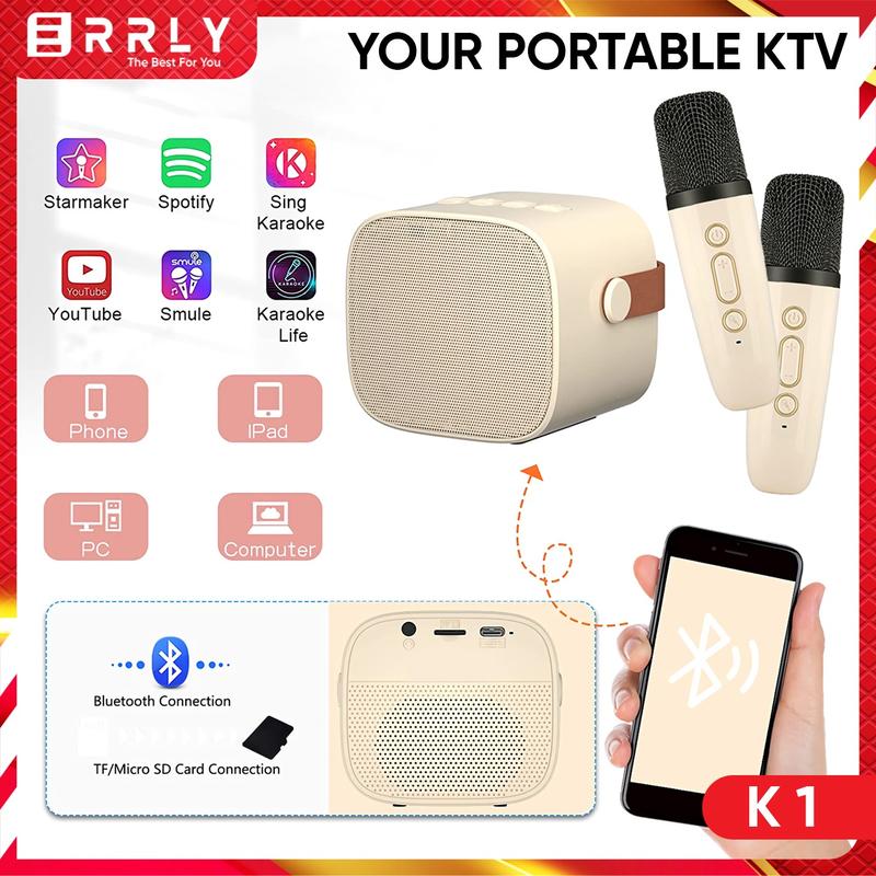 Product Introduction of Karaoke Speaker Bluetooth Wireless ERRLY K1 Set MINI Speaker Karaoke Microphone 2Mic / 1mic All In One 2