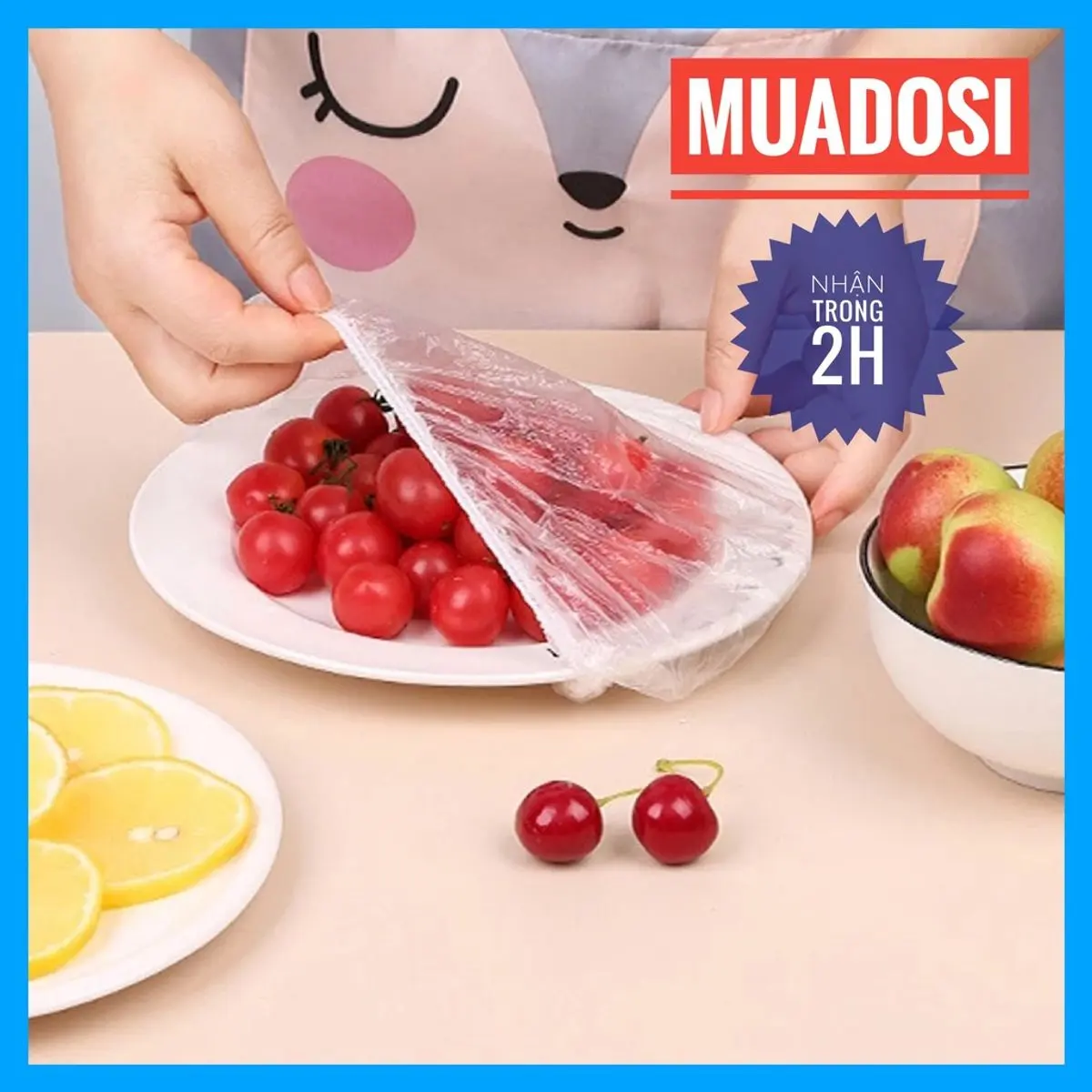 Combo 100 Màn Bọc Thực Phẩm Thức Ăn Có Chun [Thun] Co Giãn Gấu Brown