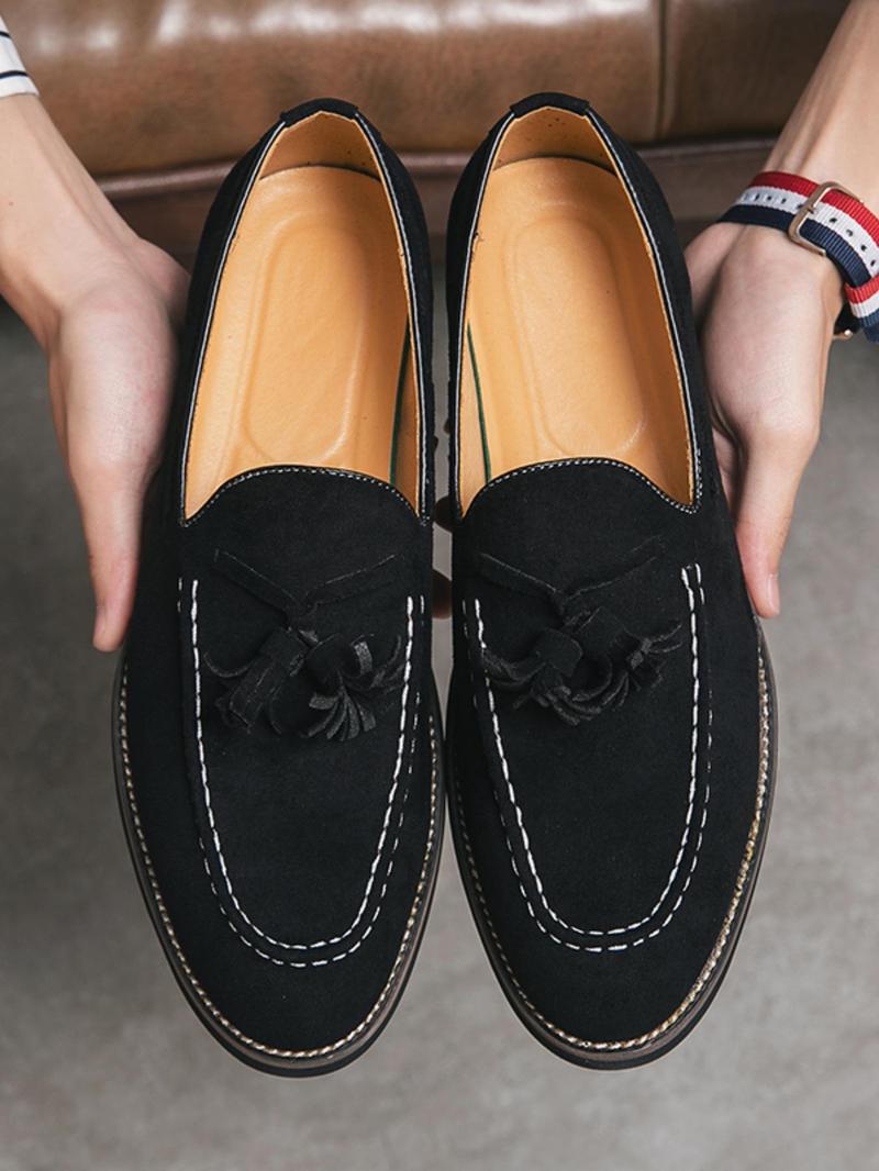 Product Introduction of Men's Business Style Solid Color Tassel Decor Dress Shoes, Fashionable Comfortable Loafers for Work Office, Male All-match Shoes for Daily Wear 8