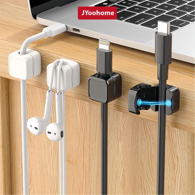 COMBO 6 Kẹp Giữ Dây Sạc Hút Nam Châm JYoohome Chống Rối Cáp Sạc Dây Chuột Bàn Phím Laptop Máy Tính