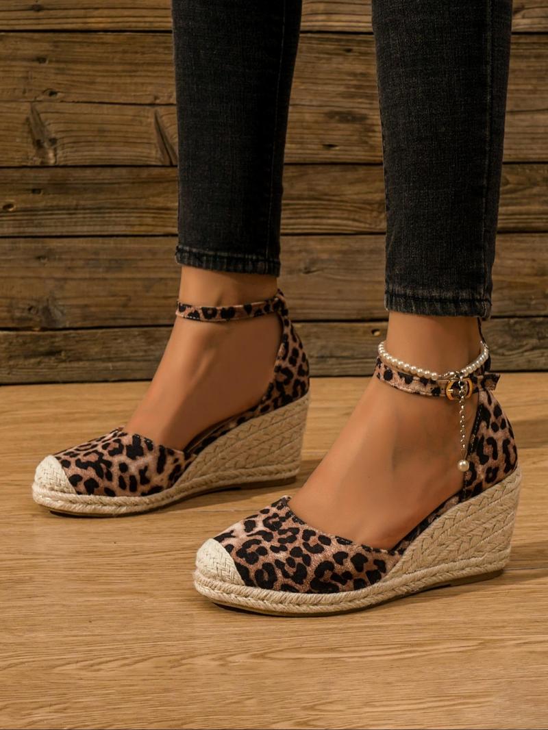 Product Introduction of Women's Fashionable Wedge Sandals, Casual Comfortable Espadrille Wedge Shoes for Daily Wear, Lightweight Breathable Shoes for Women & Girls, Summer 5