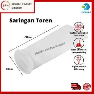 Depure Filter Bag Saringan Toren / Saringan Penampung Air Polyester (5 Micron) 7" x 32"