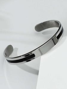 メンズ ストリート系 カフバングル ミニマルデザイン サイズ調整可能 デイリー＆パーティー向け
