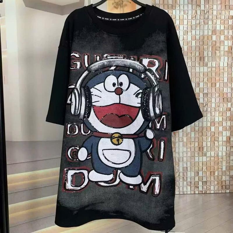 Áo Thun Phông Nữ Nam Tay Lỡ Form To Rộng Chất cotton su in Hình Mickey DOREMON - Cổ Tròn 3