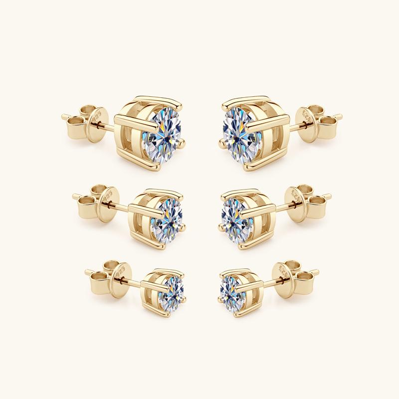 Bông Tai Đinh tán Moissanite, LLXYW, Dành Cho Phụ Nữ Và Nam Giới, Bạc Sterling 925, Kích Thước 0.1 / 0.2 / 0.3.0.5 / 1 / 2 / 3CT, Bông Tai Phòng Thí Nghiệm, Đồ Trang Sức Sang Trọng 6