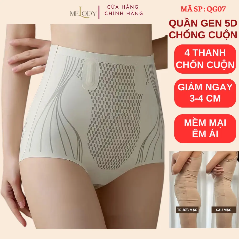 Quần Gen Định Hình 5D Melody - Chất Đúc Su Thông Thoáng, 4 Thanh Chống Cuộn - Mã QG07
