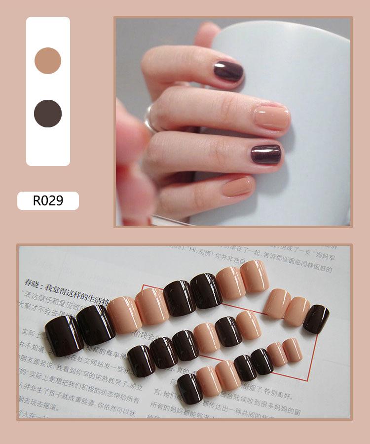 Product Introduction of Fake Nails Finished Stickers Cute Nail Stickers Wearable Nail Stickers Removable Fake Nail Pieces 24 Pieces 24