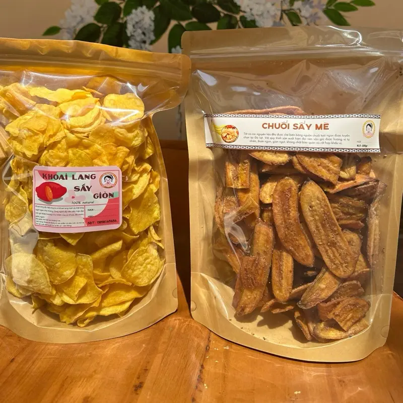 Combo Khoai lang sấy mật ong, Chuối laba mè - 1kg