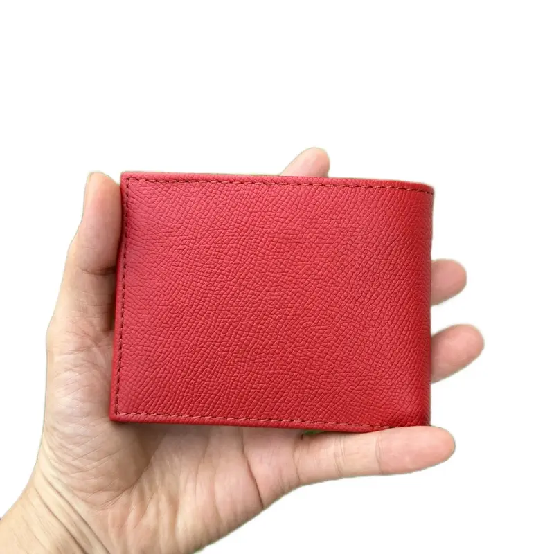Ví da bò Epsom cao cấp cho nam mini kích thước 8,5x11 - Hình Chữ Nhật, Wallet Nhiều Ngăn 4