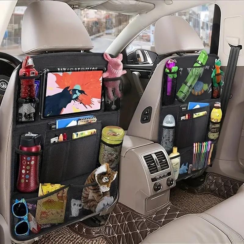 Product Introduction of Car Seat Back Storage Bag, Car Seat Back Organizer with Tablet Holder, Car Backseat Organizer for Toys, Drinks, Books Storage 7