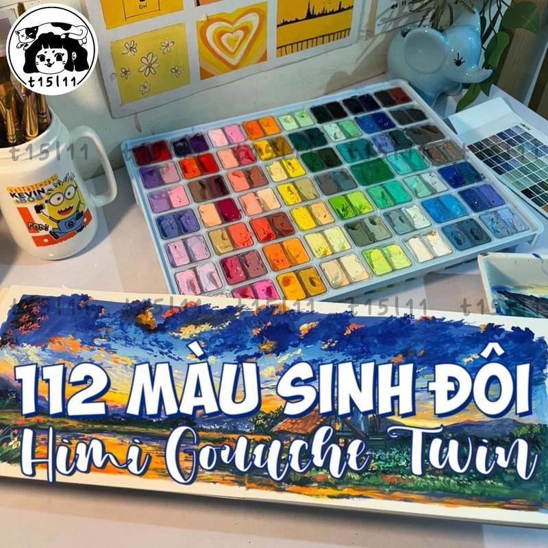 ￼[t15l11] Màu thạch Himi Gouache Twins 112 màu sinh đôi PHIÊN BẢN MỚI