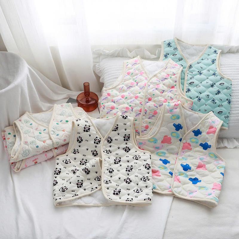 AK1646- Áo Khoác Gile Lót Lông Cho Bé Trai Và Gái Size 9-21kg