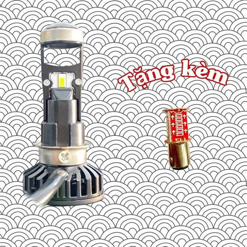 Đèn Led Chân M5 -H4 - H16 lắp cho dream - Jupiter - wa nhỏ - sius 2006 - và các dòng xe chân H4 công suất 35-40w Bảo Hành 15 tháng ! 7