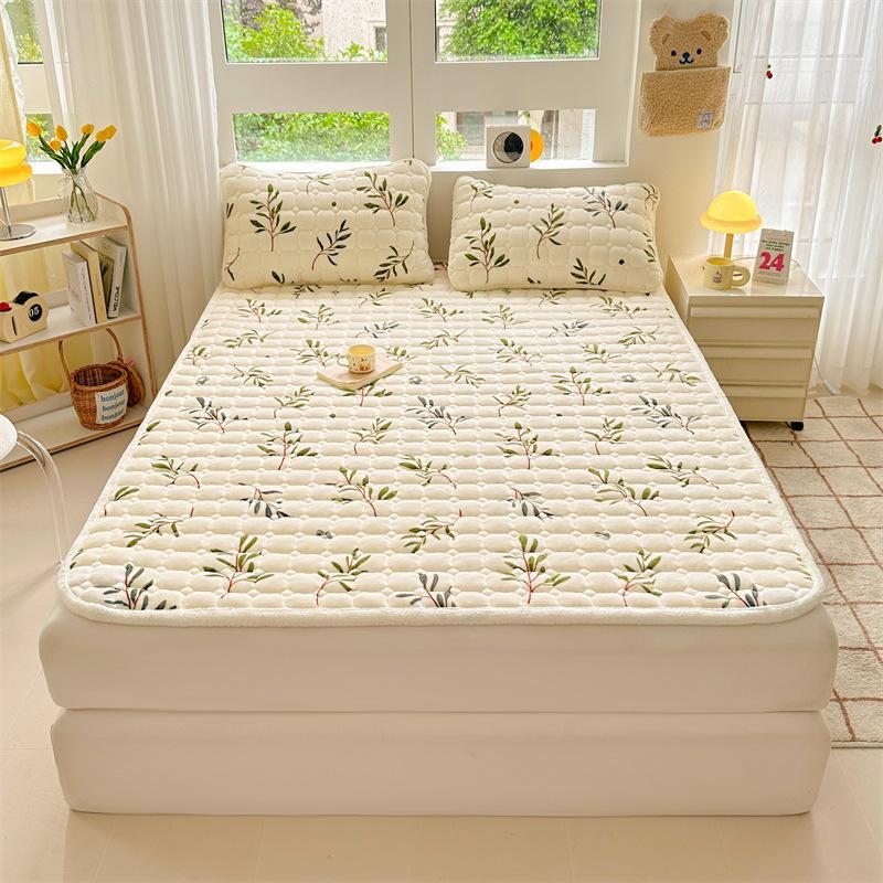Product Introduction of Floral Pattern Bed Protector, 1 Count Thickened Mattress, Soft Comfortable Bed Mattress, Bedding Supplies for Home, Bedroom, Guest Room 7