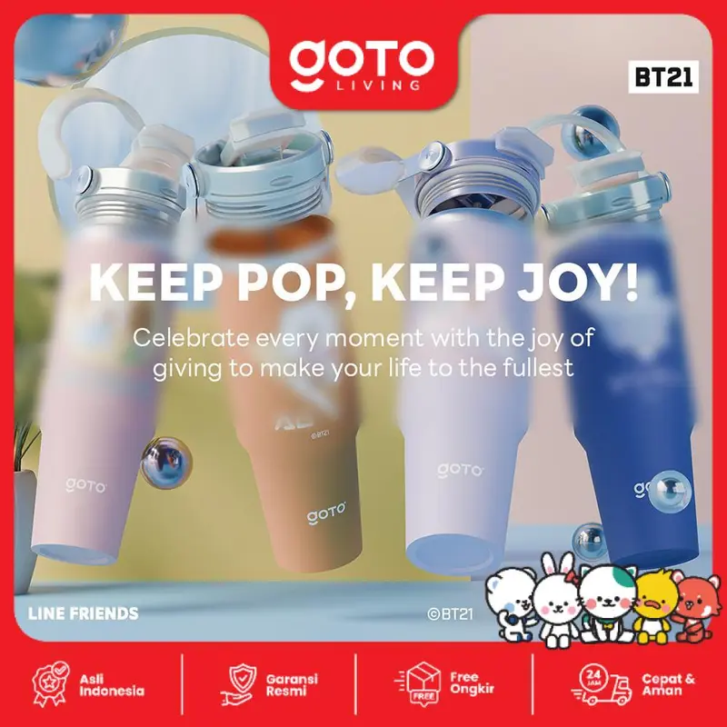 Goto [COD] K-Pop Travel X BT21 Tumbler Tahan Dingin Panas Botol Minum 900ML 5