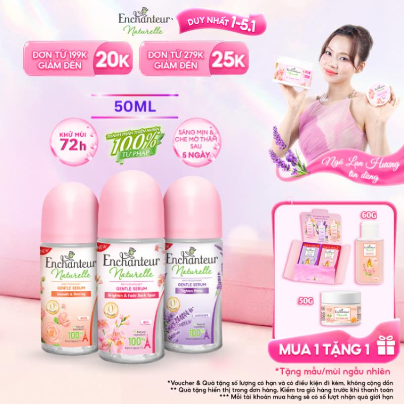   DUY NHẤT 1-5.1  MUA 1 ĐƯỢC 2  Lăn Khử Mùi Serum Enchanteur Naturelle Thiên Nhiên Khô Thoáng Dịu Nhẹ 50ml 