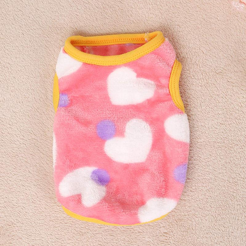 Cartoon Dog Vest Winter Warm Velvet Puppy Clothes Soft Comfortable Chihuahua Pullover Cute Love Printed Cat Coat Pet Supplies 2