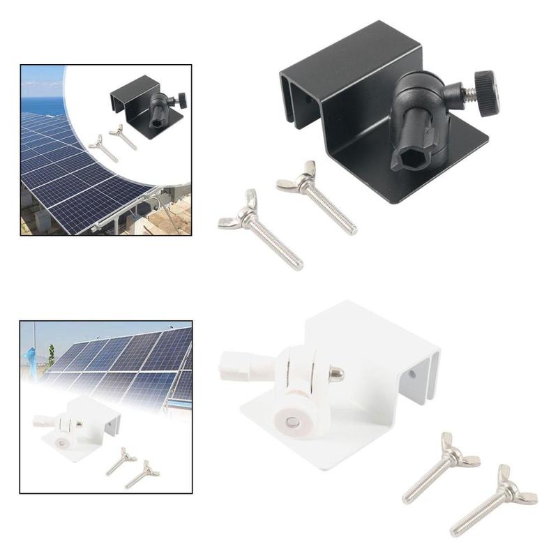 Universal Solar Panel Gutter Mount 1/4” Thread 7.5cmx6x3.1cm Sturdy Simple Assembly Flexible Rotation with 2 Bolts Bracket 0