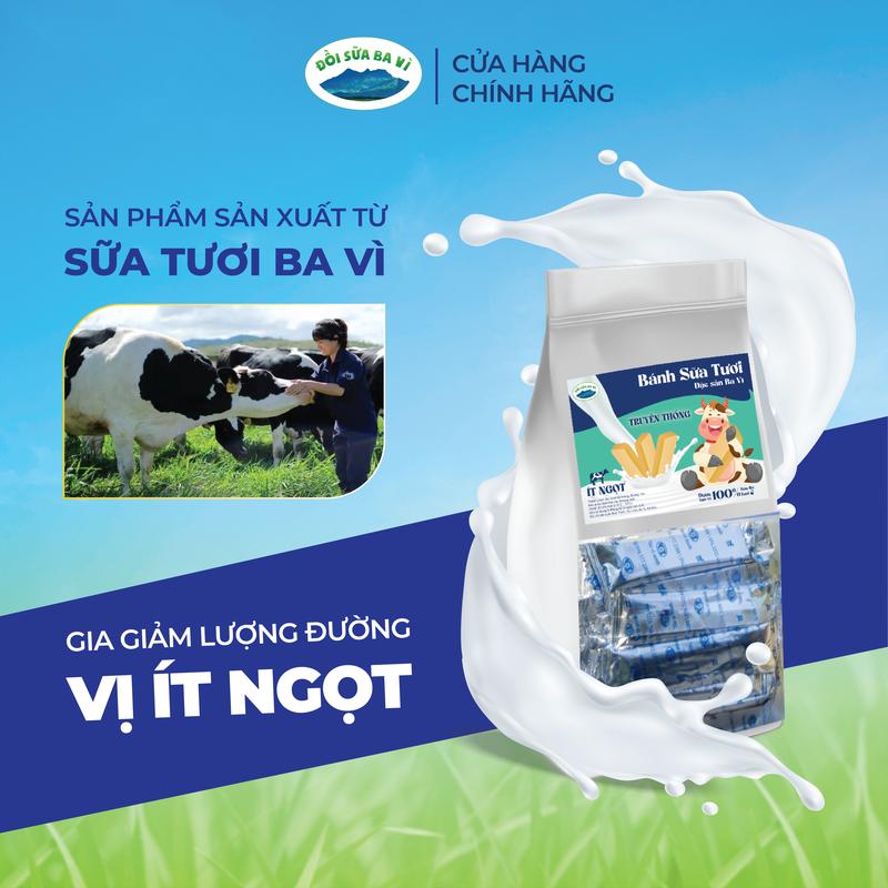 500 g Bánh sữa tươi ít ngọt, vị truyền thống , đặc sản Ba Vì, hiệu Đồi sữa Ba Vì Snack Ăn Vặt Thức Ăn Food 1