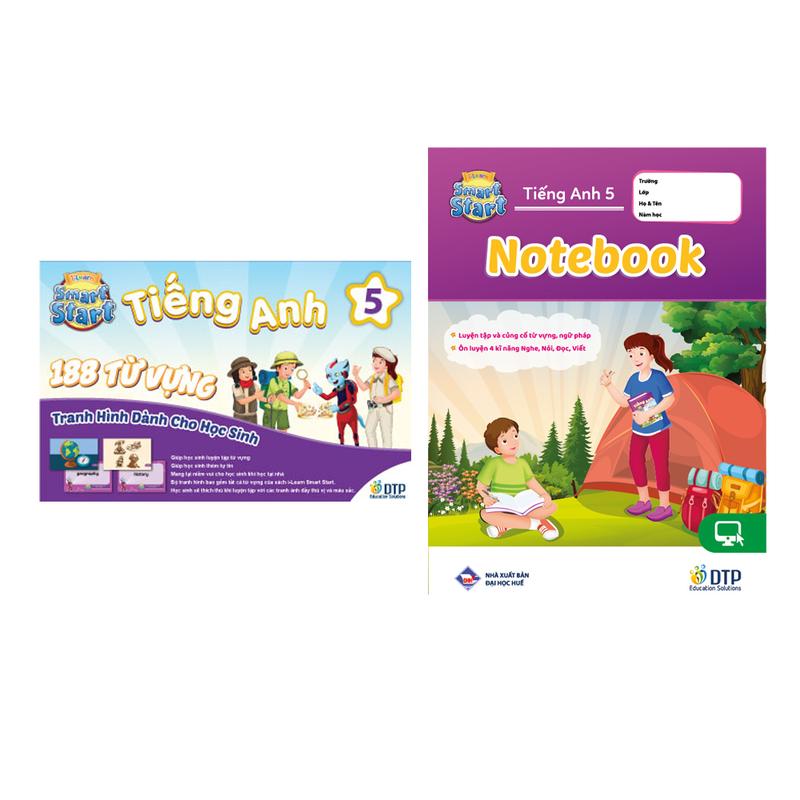 Sách - Dtpbooks - Combo Tiếng anh 5 I-learn smart start Student's cards + notebook